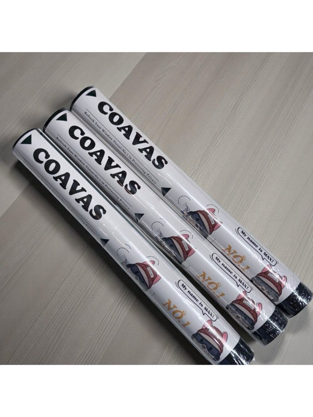 Lot of 3 Coavas Frosted Window Films 11.8x78.7” ea - Gray Static Cling UV